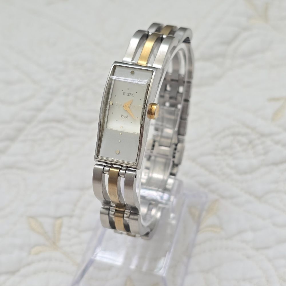 Vintage Seiko Rivoli Ladies Watch Two Tone Dainty 2E20-0AP0 Classic Elegant
